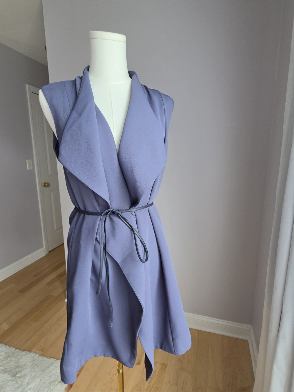 Vince Lavender Sleeveless Wrap Dress with Tie Belt
